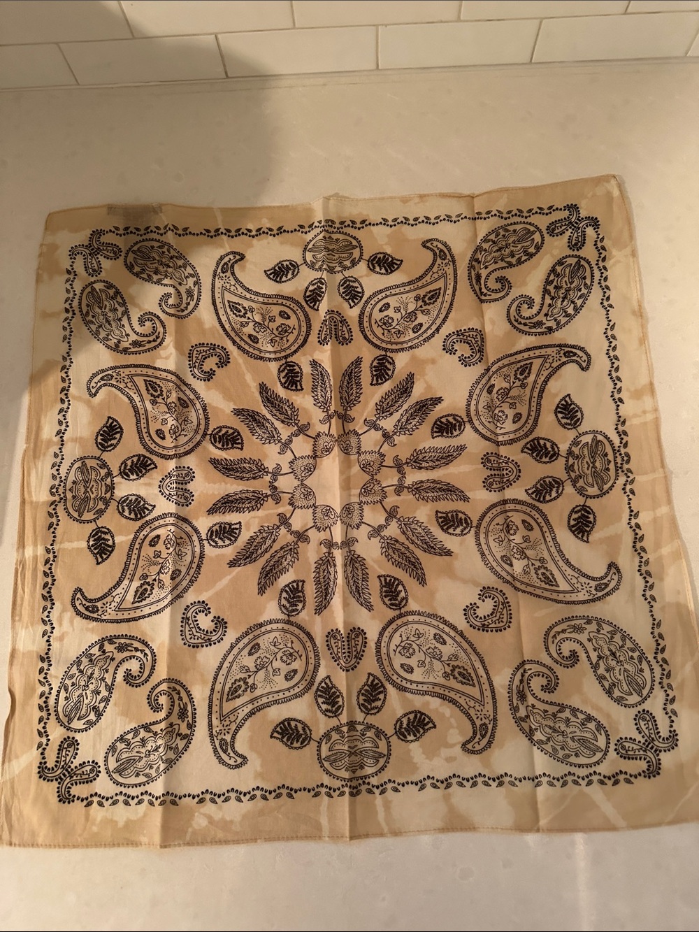 Zara Beige Paisley Print Scarf